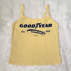 Goodyear Yellow Tank Top With Blue Lettering & Graphics